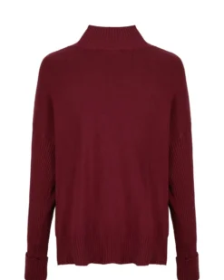 BACHATA - Maglia manica lunga a lupetto bordeaux da donna