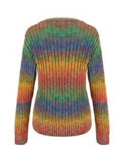 BACHATA - Maglia manica lunga arcobaleno lavorato a maglia da donna