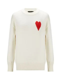 BACHATA - Maglia manica lunga bianca con cuore