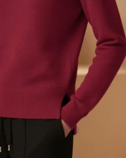 BACHATA - Maglia manica lunga bordeaux da donna