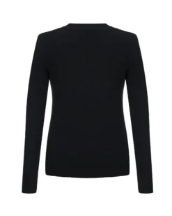 BACHATA - Maglia manica lunga cut out nera con finti bottoni