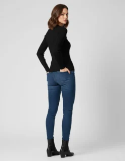 BACHATA - Maglia manica lunga cut out nera con finti bottoni