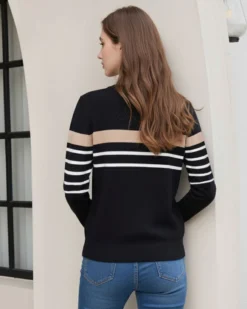BACHATA - Maglia manica lunga nera da donna