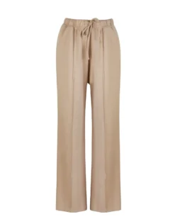 BACHATA - Pantalone a palazzo beige con pinces da donna