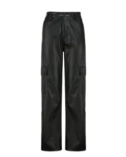 BACHATA - Pantalone cargo in ecopelle