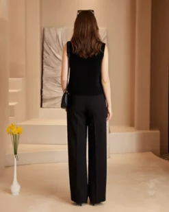 BACHATA -Pantalone nero a palazzo