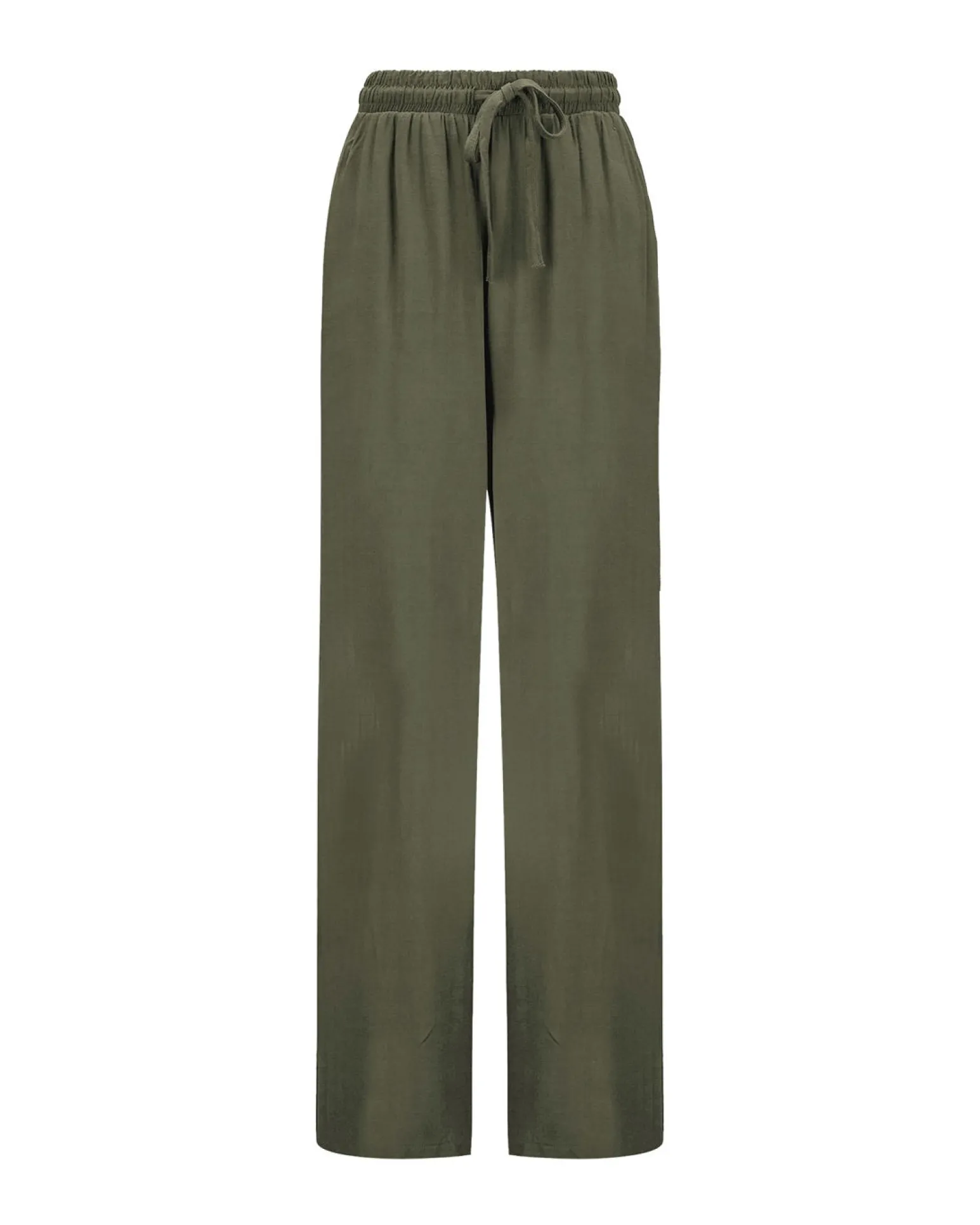 BACHATA - Pantalone viscosa verde militare