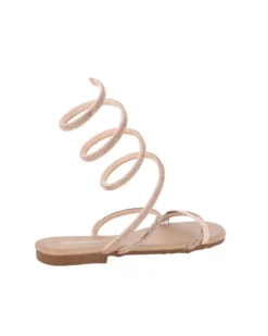 BACHATA - Sandalo rose gold a spirale con strass