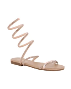 BACHATA - Sandalo rose gold a spirale con strass