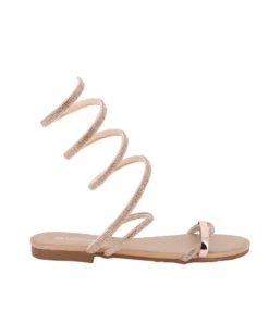 BACHATA - Sandalo rose gold a spirale con strass