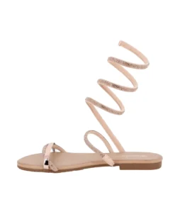 BACHATA - Sandalo rose gold a spirale con strass