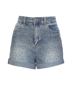BACHATA - Short blu jeans con strass