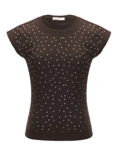 BACHATA - Tshirt a manica corta con strass