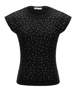 BACHATA - Tshirt a manica corta con strass