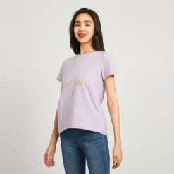 BACHATA - TSHIRT DONNA MANICA CORTA LILLA