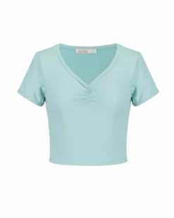 BACHATA - Tshirt manica corta azzurro