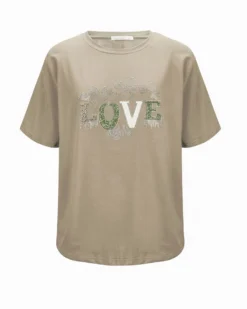 BACHATA - Tshirt manica corta con scritta "LOVE"