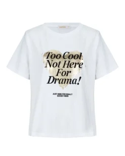 BACHATA - Tshirt manica corta con stampa bianca