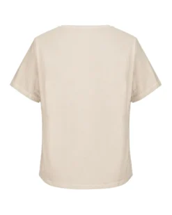 BACHATA - Tshirt manica corta con stampa beige
