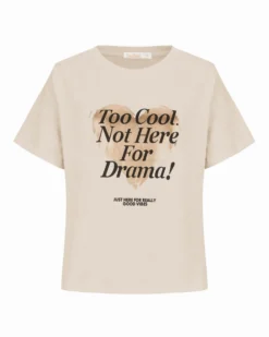 BACHATA - Tshirt manica corta con stampa beige