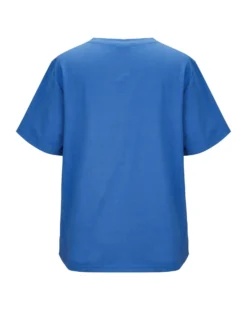 BACHATA - Tshirt manica corta denim con scritta e strass