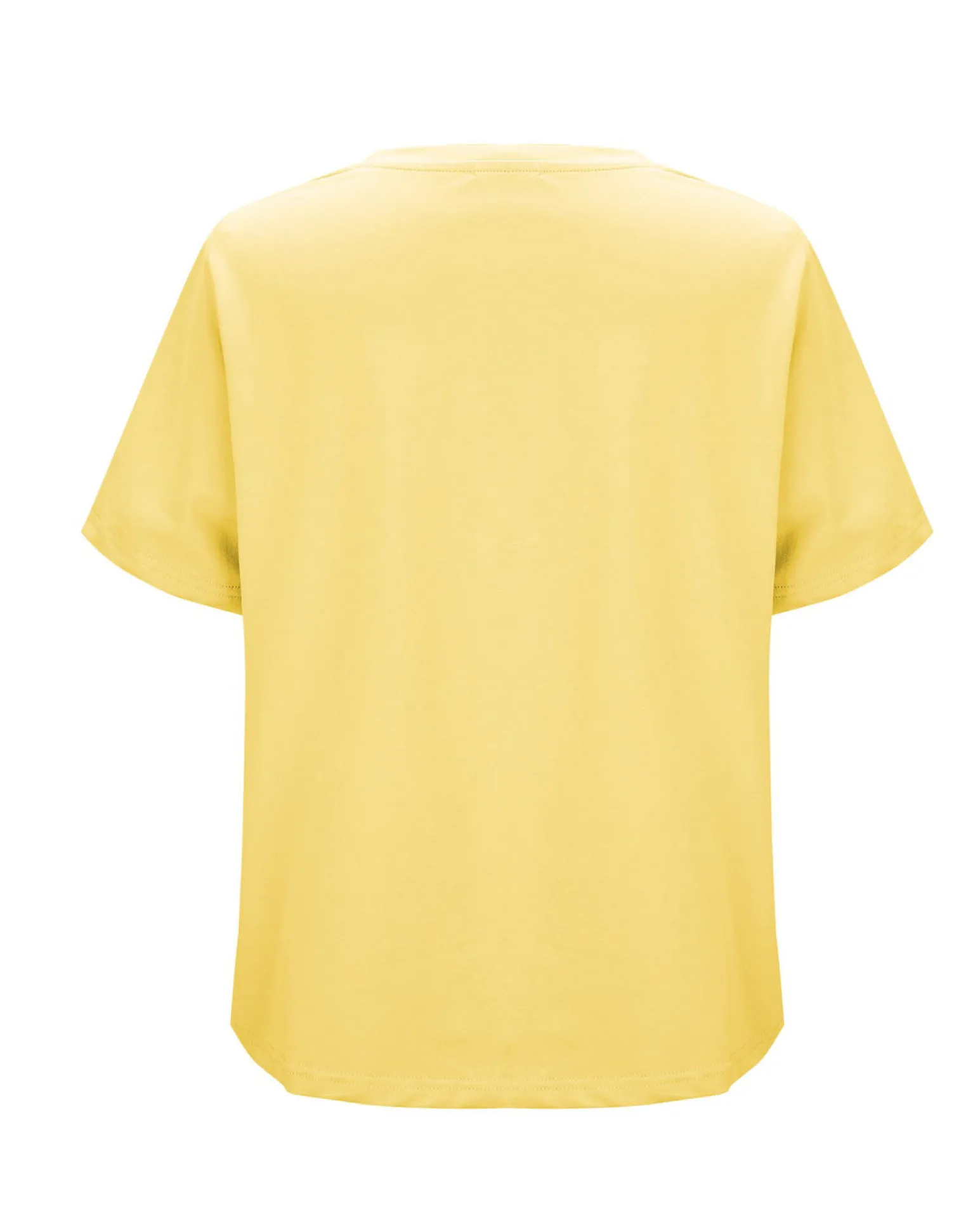BACHATA - Tshirt manica corta gialla con scritta e strass