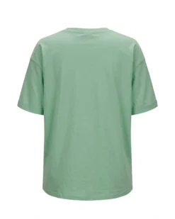 BACHATA - Tshirt manica corta verde salvia con taschino e scritta