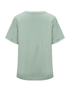 BACHATA - Tshirt manica corta verde salvia con scritta e stampa