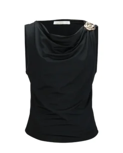 BACHATA - Tshirt smanicata con dettaglio metallico