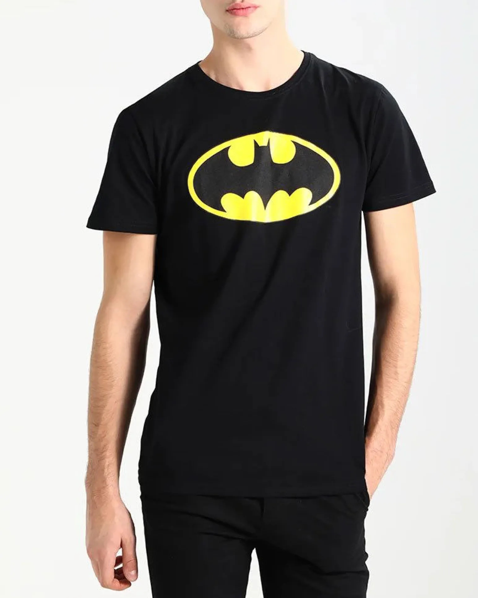 BATMAN - Tshirt nera da uomo con stampa Batman - JL052513