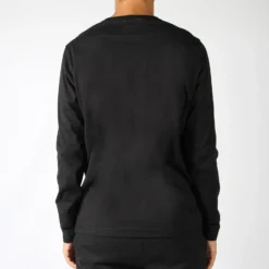 B&A - T-SHIRT NERA MANICA LUNGA CON APPLICAZIONE