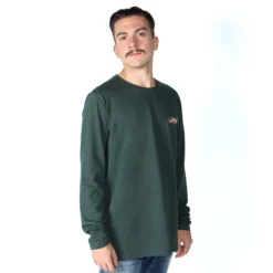 B&A - T-SHIRT VERDE MANICA LUNGA CON STEMMA