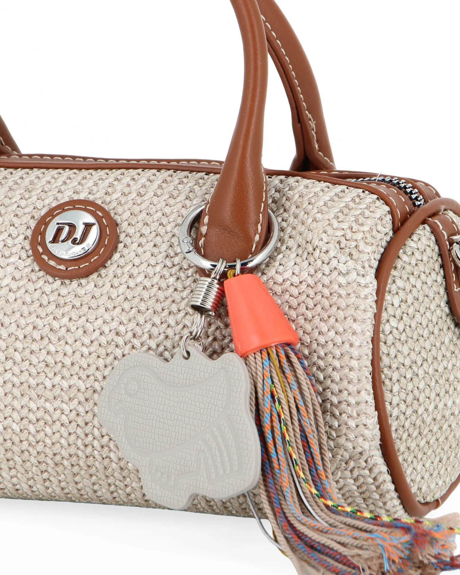 BAULETTO 2MAN. PAGLIA INTRECC. C/CHARM