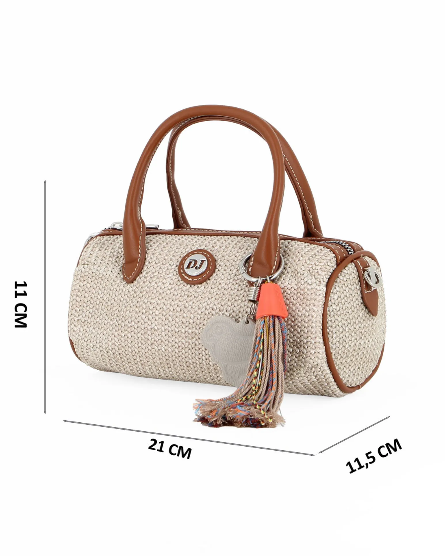 BAULETTO 2MAN. PAGLIA INTRECC. C/CHARM