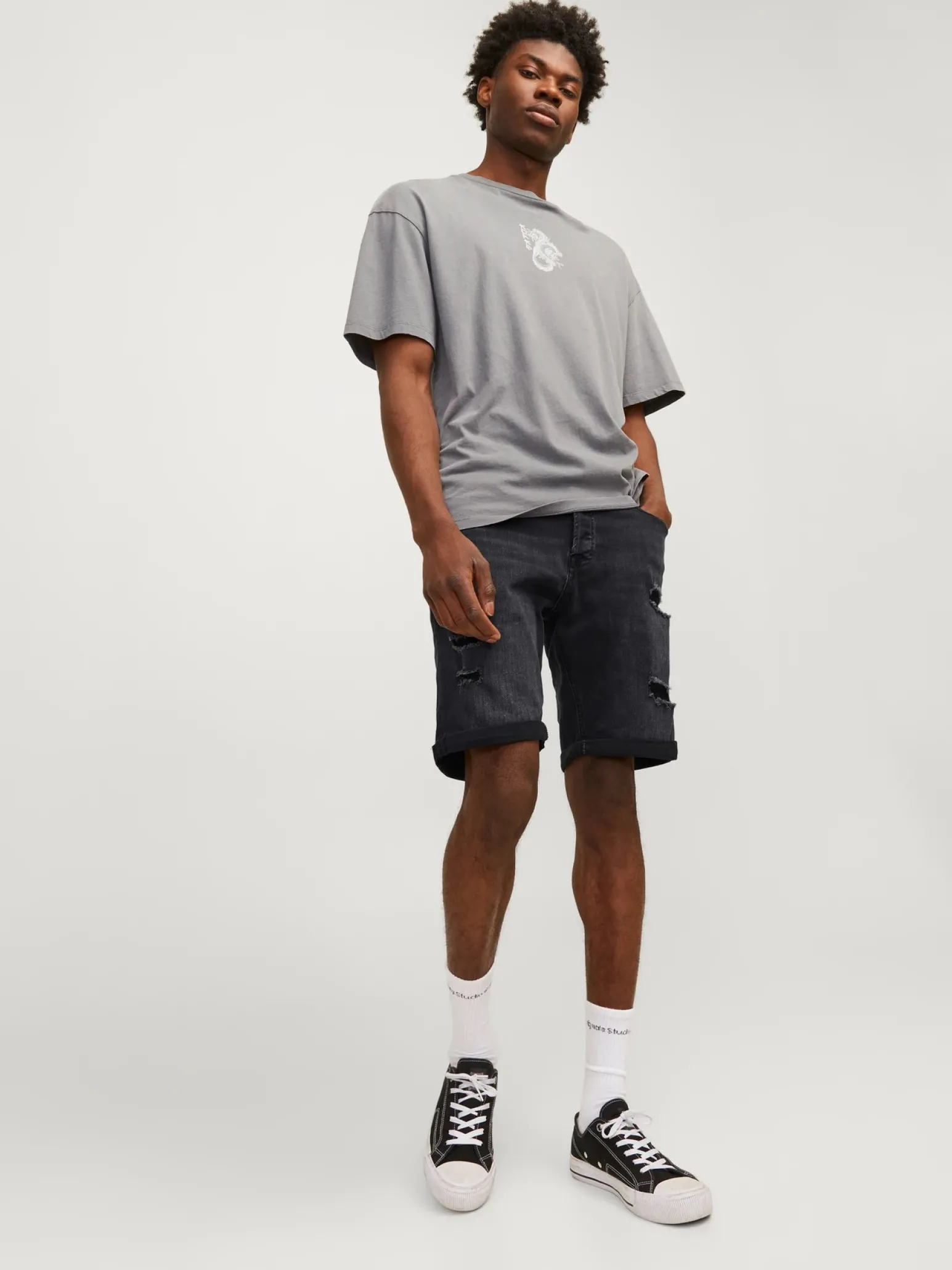 BERMUDA JEANS RICK DETAIL AM 609 BLACK D