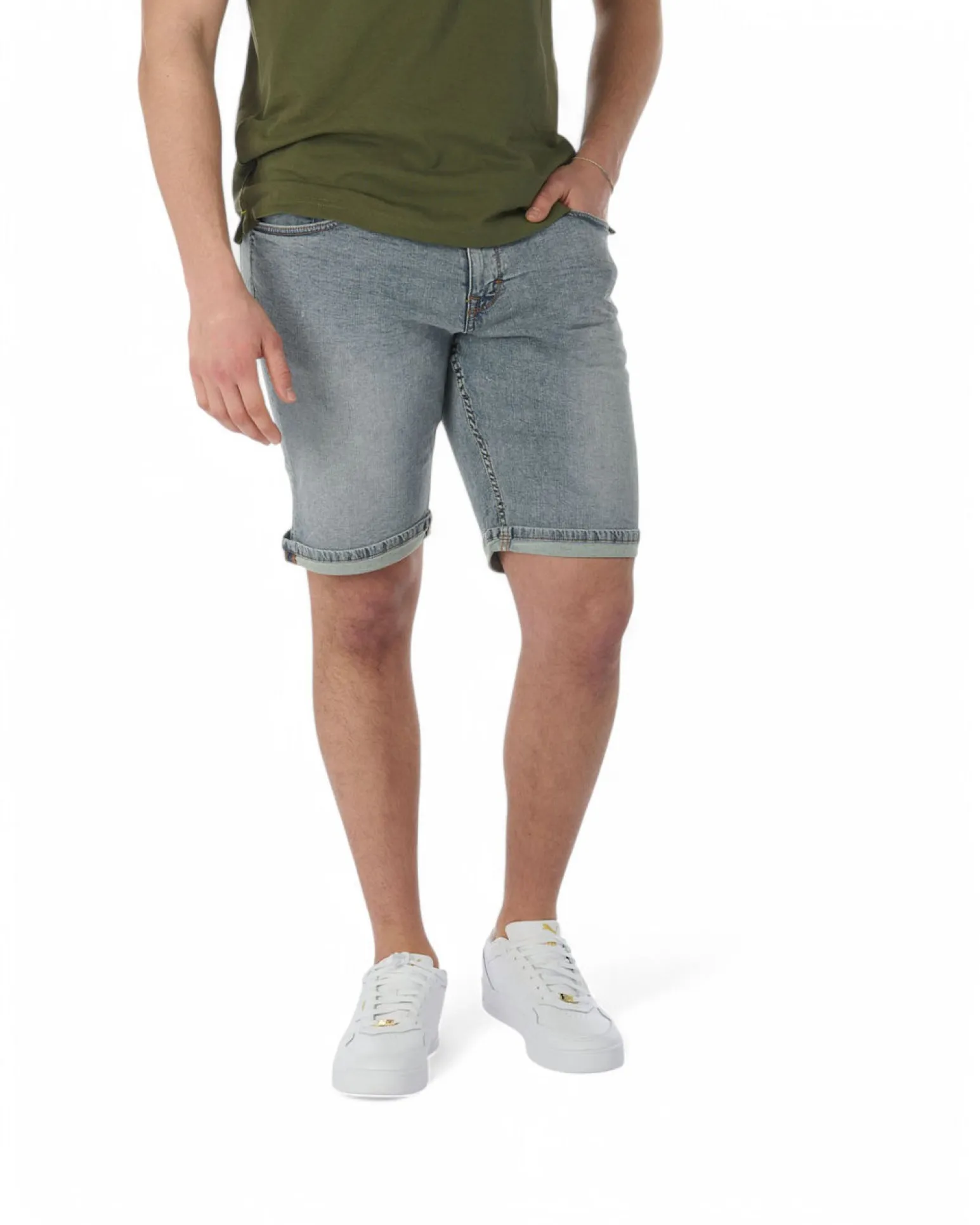 BERMUDA JEANS 5 TASCHE SABBIATO CHIARO