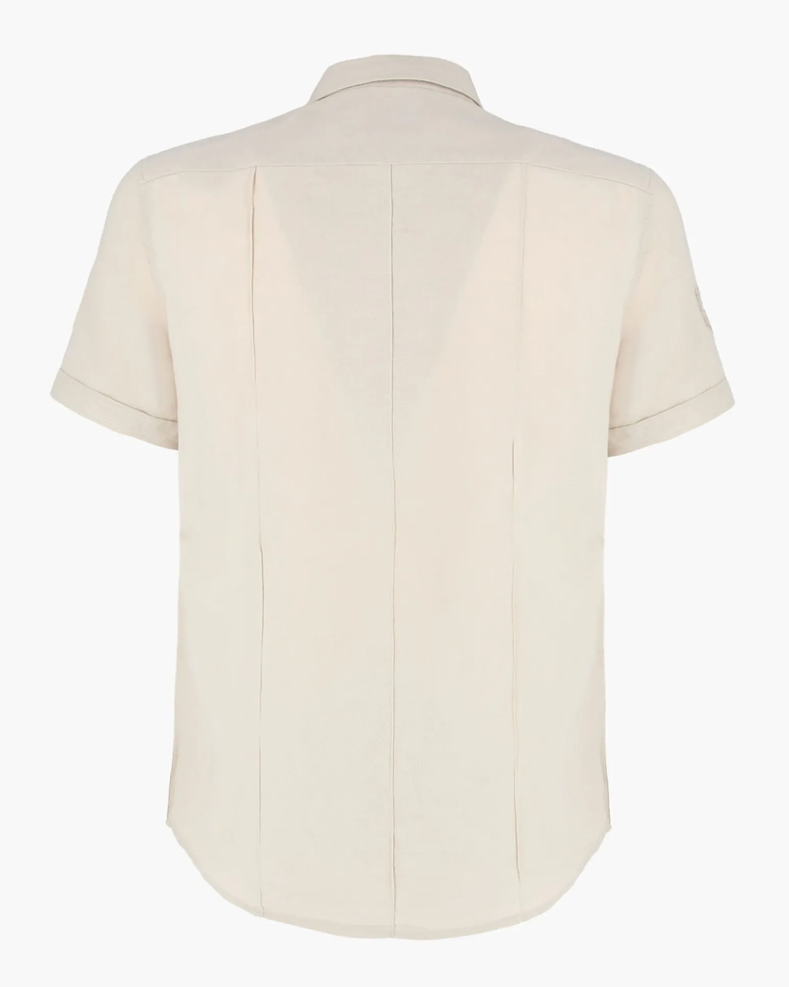 BLUE LEMON - Camicia manica corta beige in lino