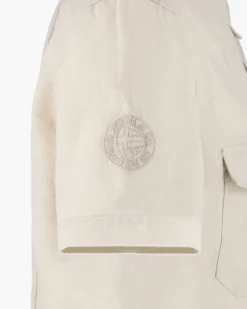 BLUE LEMON - Camicia manica corta beige in lino