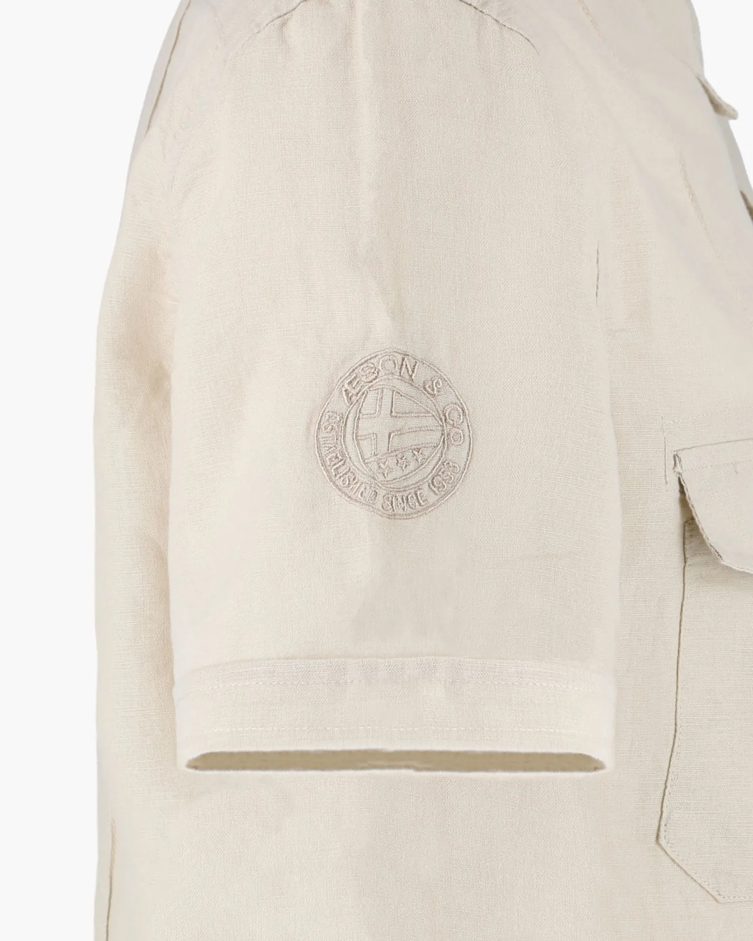 BLUE LEMON - Camicia manica corta beige in lino