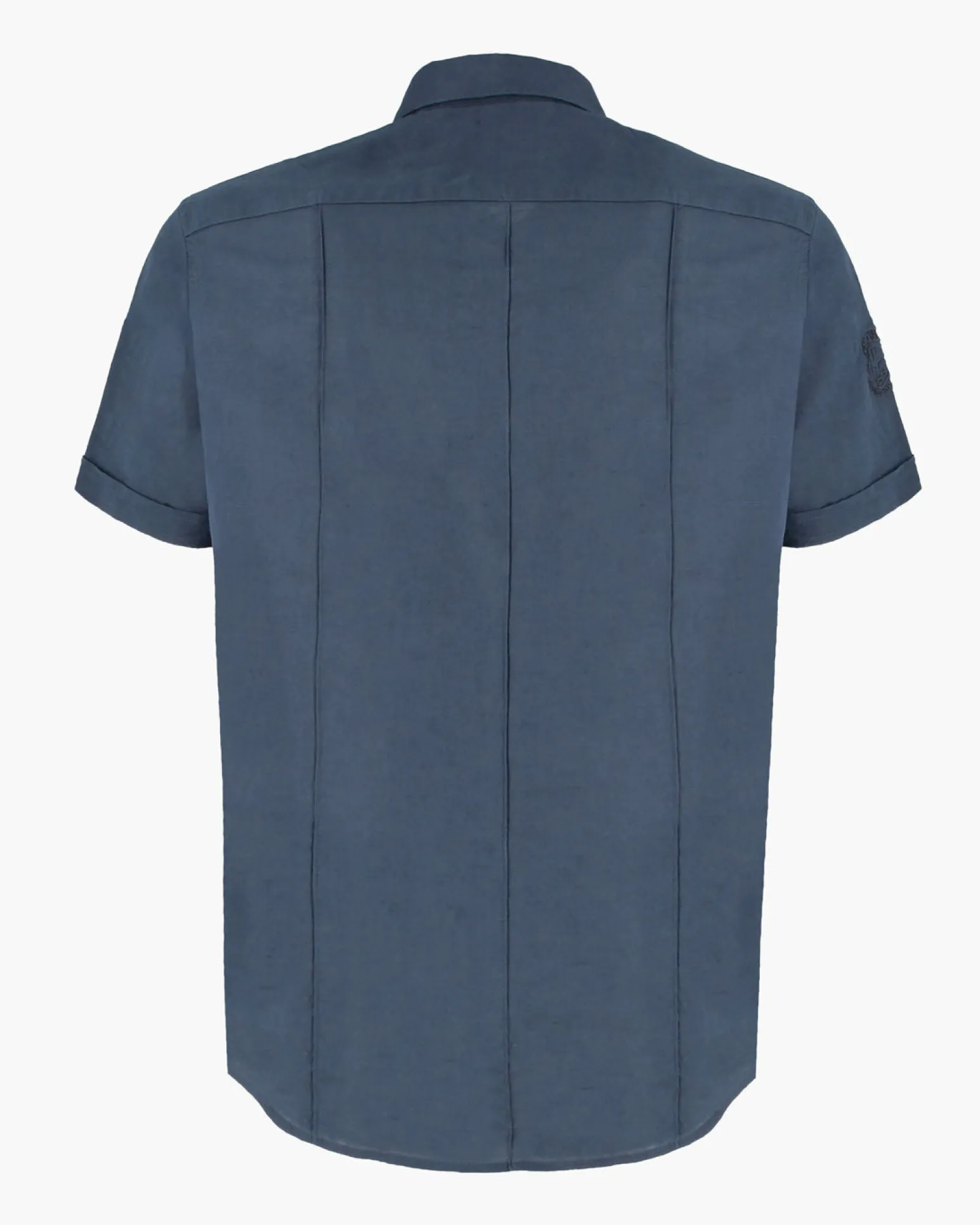BLUE LEMON - Camicia manica corta indaco in lino