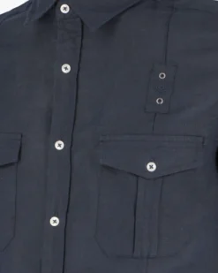 BLUE LEMON - Camicia manica corta blu in lino