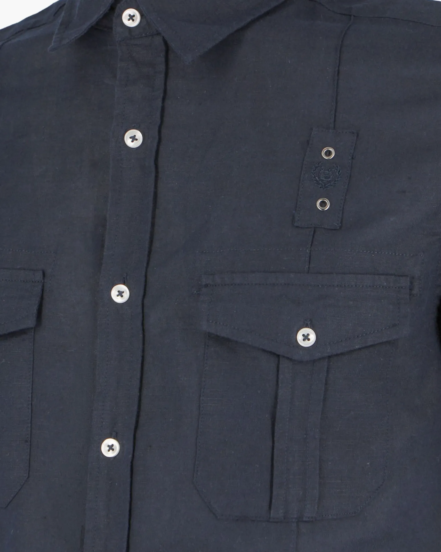 BLUE LEMON - Camicia manica corta blu in lino