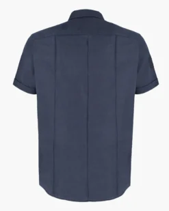 BLUE LEMON - Camicia manica corta blu in lino