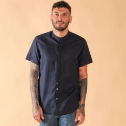 BLUE LEMON - CAMICIA MANICA CORTA LINO