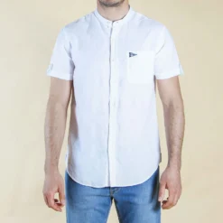 BLUE LEMON - CAMICIA MANICA CORTA COREANA LINO