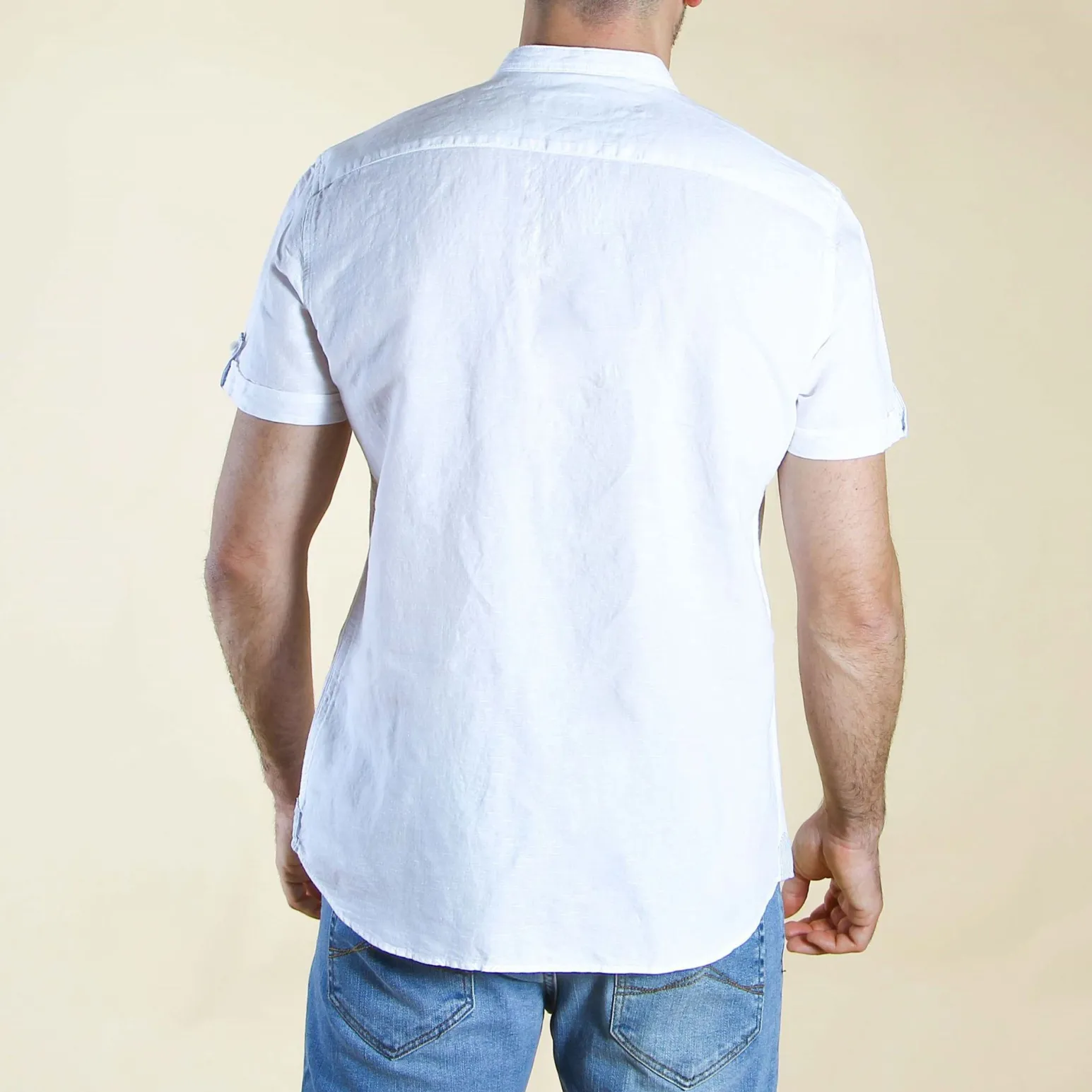 BLUE LEMON - CAMICIA MANICA CORTA COREANA LINO