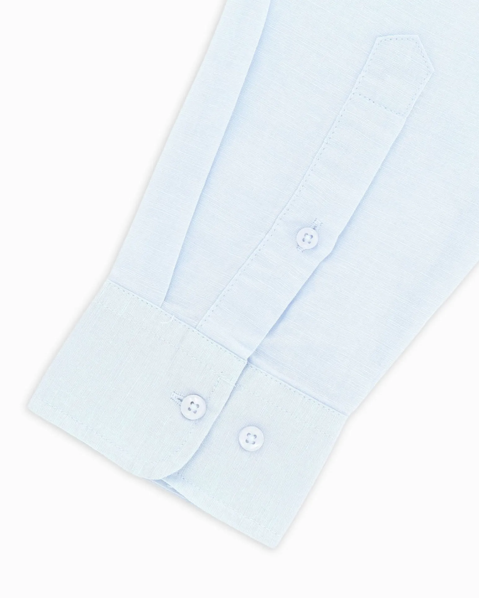 BLUE LEMON - Camicia manica lunga azzurra con collo corano in lino