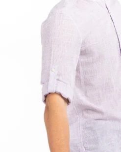 BLUE LEMON - CAMICIA MANICA LUNGA LINO RIGATO COREANO