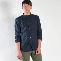 BLUE LEMON - CAMICIA MANICA LUNGA LINO COREANO