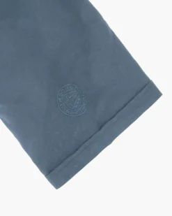 BLUE LEMON - Camicia over manica corta blu avio in lino